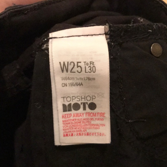 Topshop High-waisted Black Distressed Skinny Jeans - Picture 5 of 6